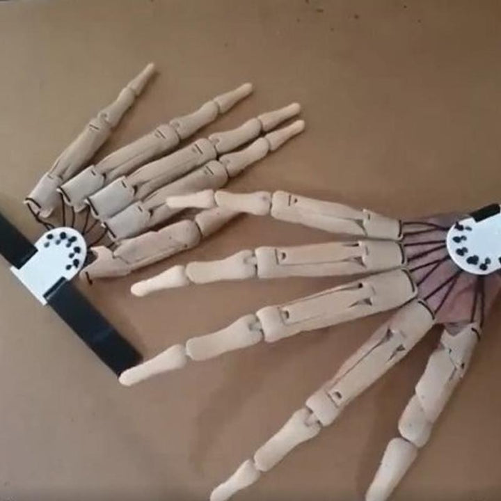 Detailed articulated Halloween skeleton fingers, a unique costume accessory or prop