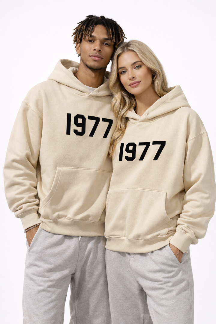 Chase brand unisex comfort hoodie with 1977 vintage print and raglan sleeves.