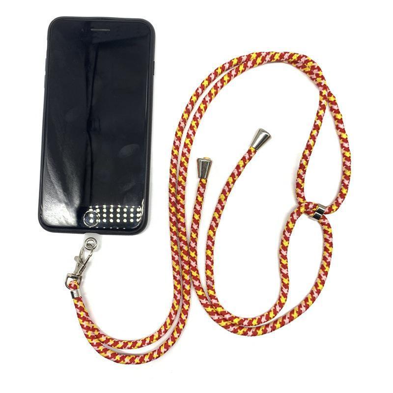 Unisex universal detachable phone lanyard, black, featuring a strong hook for secure mobile security.