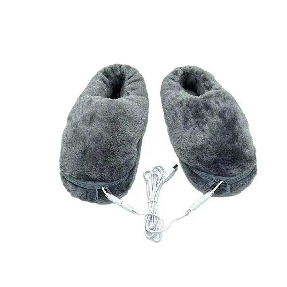 Warmest USB heated indoor slippers. Plush, cozy footwear for men & women's cold feet relief.