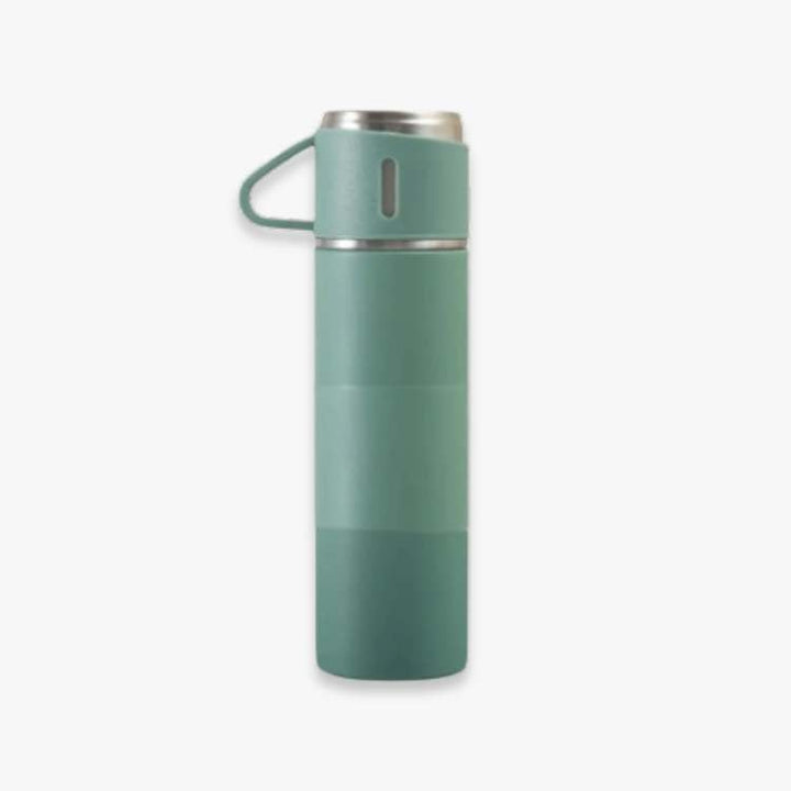 Robust stainless steel insulated water bottle. Leak-proof vacuum flask, keeps drinks hot/cold for outdoor use.