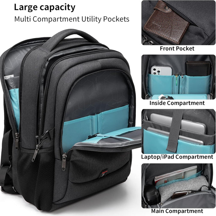 Durable student work backpack, water-resistant, designed for daily heavy use.