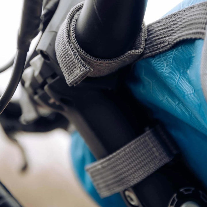 Secure velcro handlebar bag, waterproof, for bike phone & essential cycling accessories.