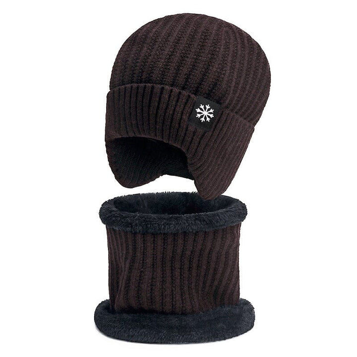 High-quality winter knit beanie hat and scarf set, fleece-lined for extra warmth and softness