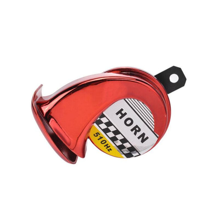 Side view of a durable 12V loud air horn, a vital vehicle safety signal accessory