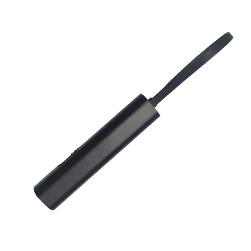Universal 3-in-1 charging cable plugged into a power bank, ready to charge various electronics.