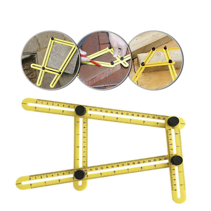 Multi-angle measuring ruler for contractors, woodworkers, and home improvement enthusiasts
