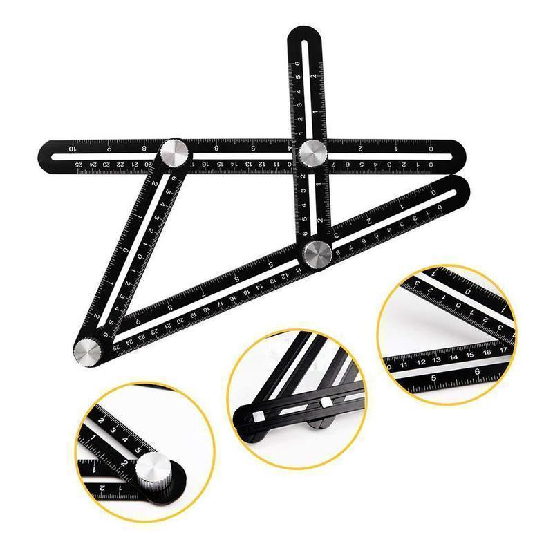 Versatile multitool angle ruler for woodworking, metalworking & DIY measuring tasks