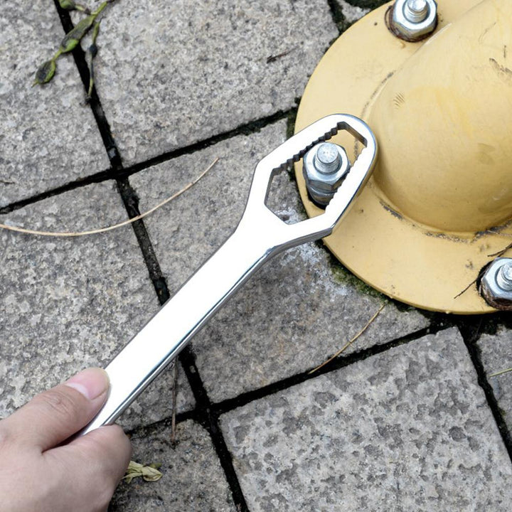 Adjustable double ended metric and standard wrench for versatile home and auto use