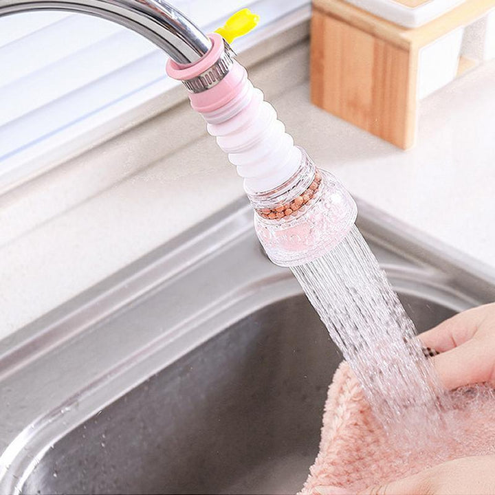 Universal Faucet Filter for Kitchen & Bath, 360 swivel, splash proof, water saving. Essential kitchen accessory.