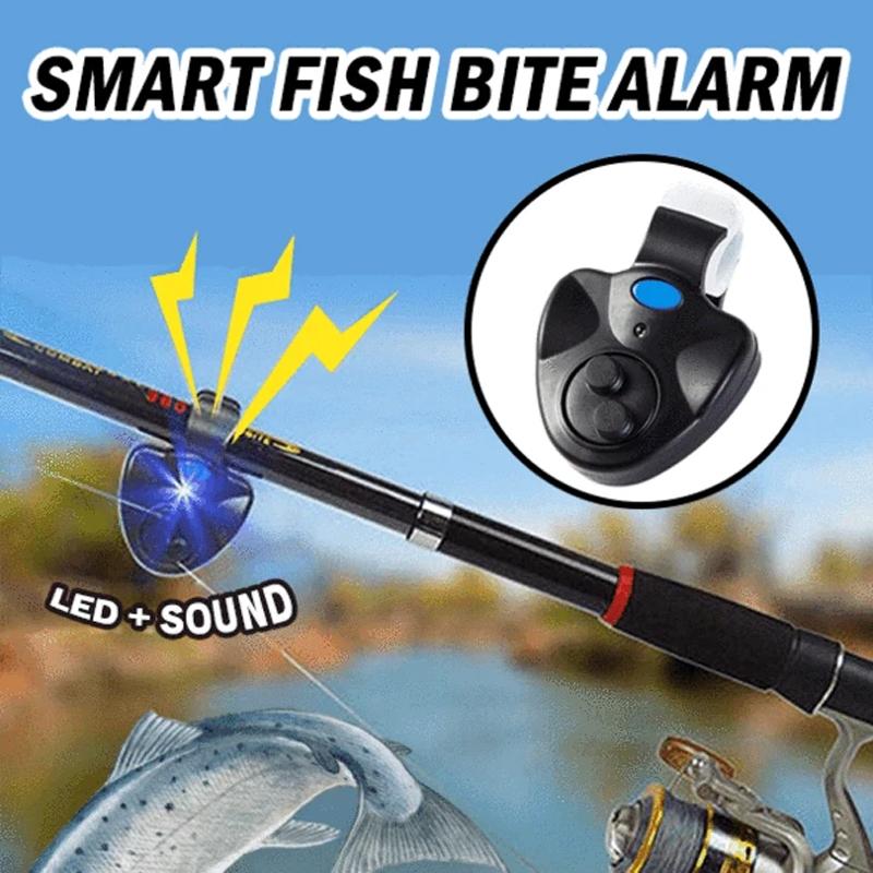 Universal Fishing Bite Alarm with LED indicator, sound alert, and adjustable sensitivity for night fishing.