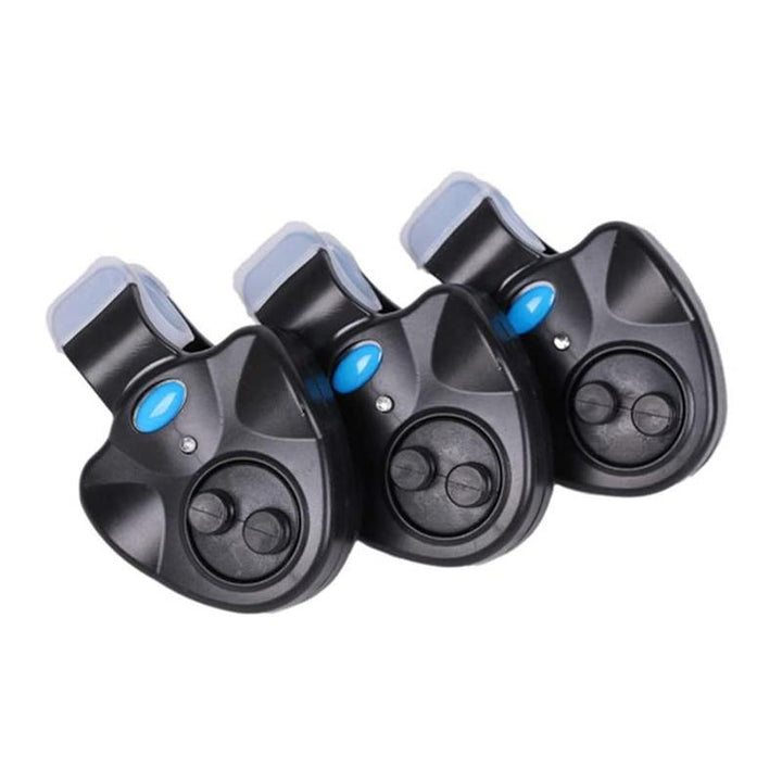 Water-resistant universal fishing alarm with LED and sound, a must-have for a successful fishing trip.