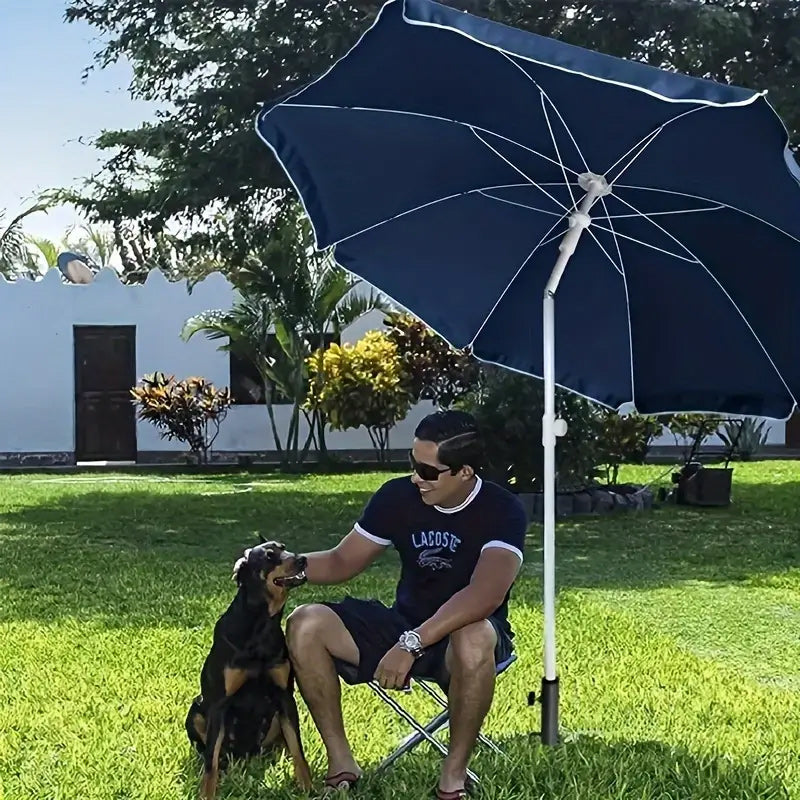 Universal ground anchor umbrella holder, made from durable, rust-resistant material.