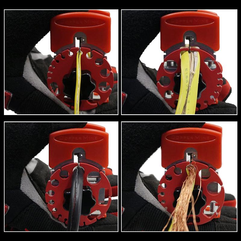 Universal handheld cable wire stripping tool for electrical work, portable and efficient for electricians