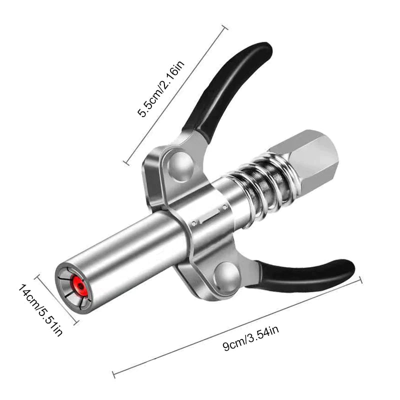 Compact and powerful Universal Lock-On Grease Gun Coupler, enhancing lubrication efficiency