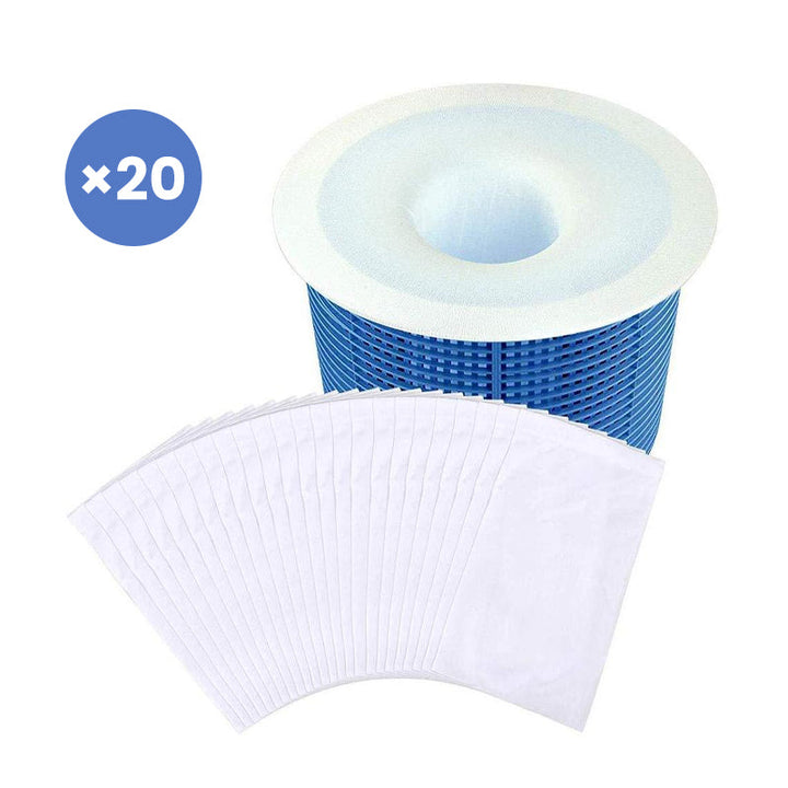 Multiple universal pool skimmer socks, suitable for various pool, spa, and hot tub filter types