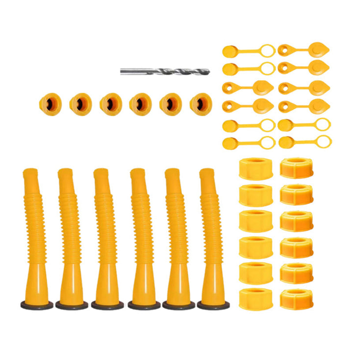 Flexible universal gas can spout for outdoor equipment, durable HDPE, easy replacement part.