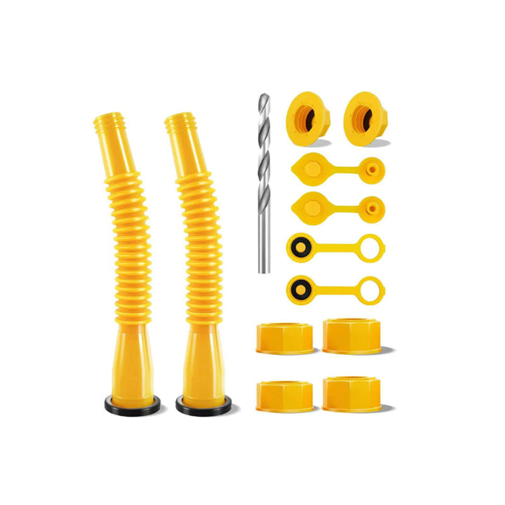Anti-spill gas can spout kit, flexible nozzle, universal replacement for automotive and outdoor.