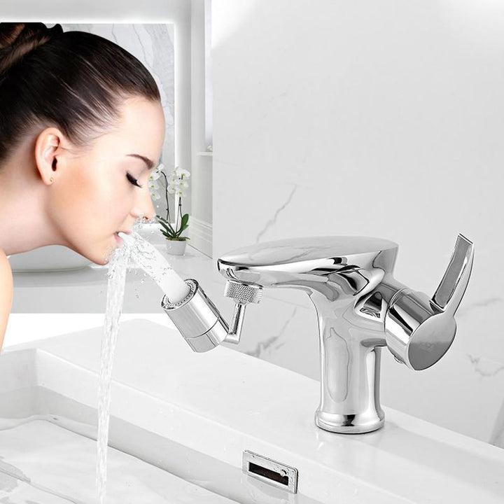 Universal swivel faucet extender with spray filter for kitchen or bathroom sink, chrome finish