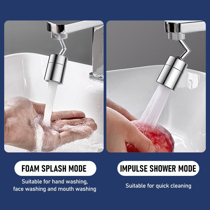 Durable kitchen faucet aerator providing powerful spray and swivel adjustability for all tasks