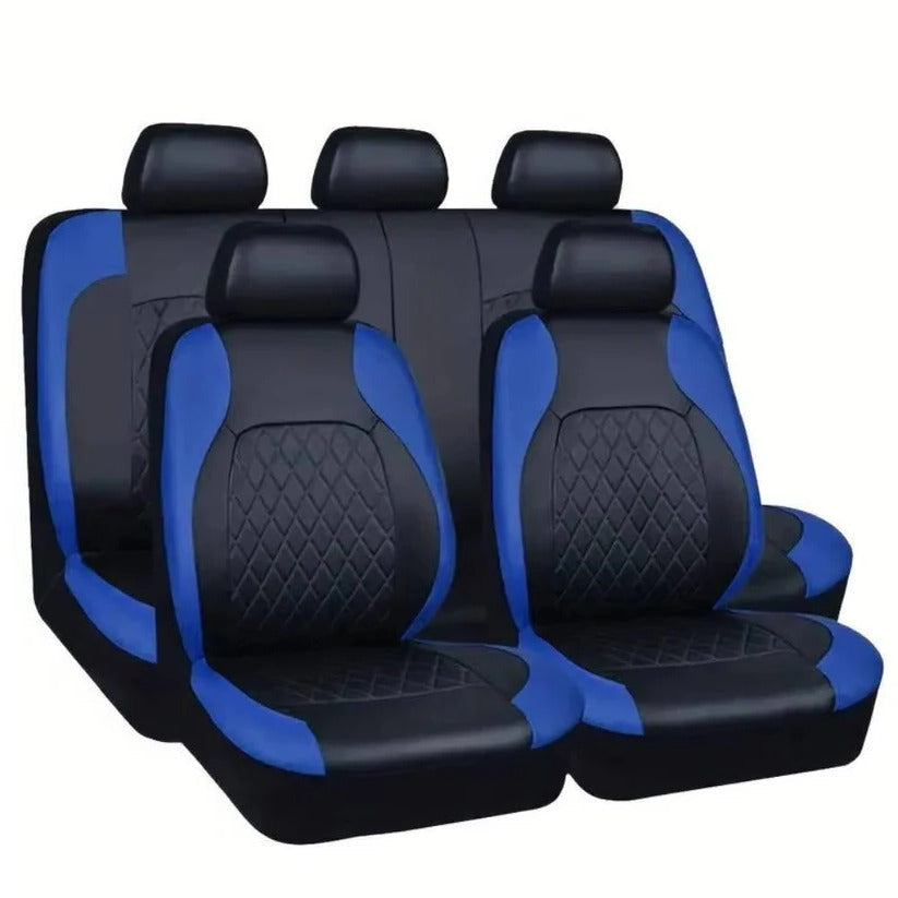 Easy clean universal waterproof car seat covers for 5 seats. PU leather interior protection for SUV & truck.