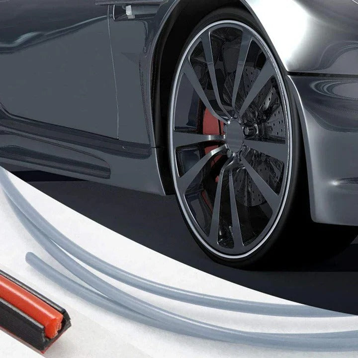 Durable rimguard autopart offers universal wheel defense from scratches & impacts.