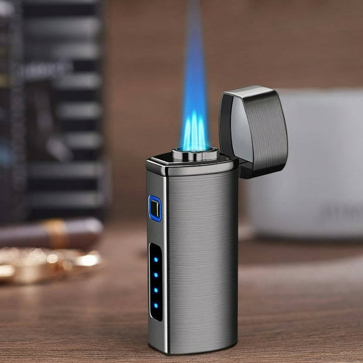 Effortless ignition with this USB rechargeable electric arc lighter. Windproof flameless torch for everyday use.