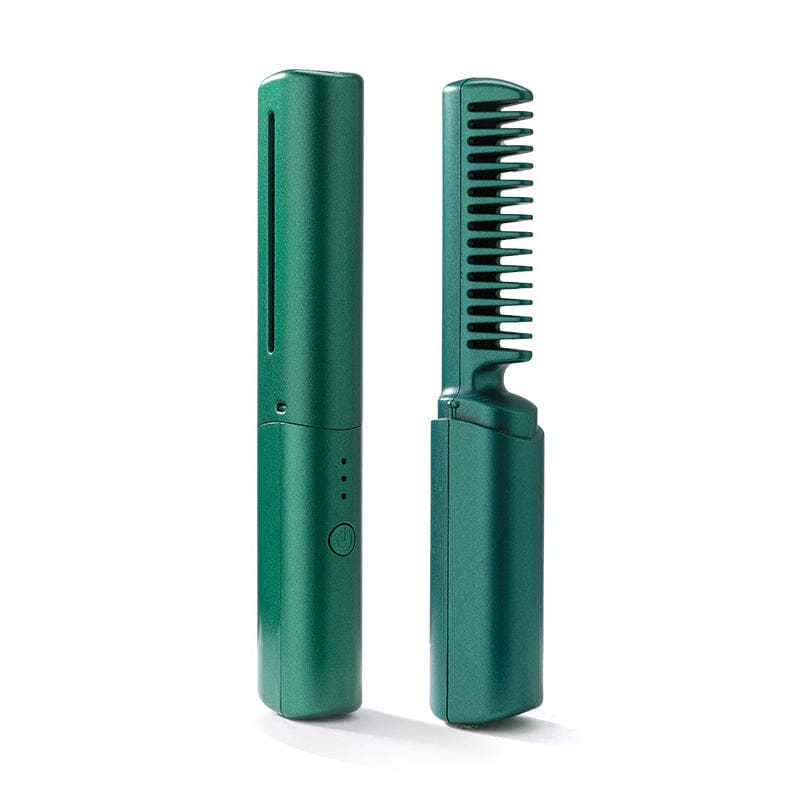 Small USB rechargeable hair straightener comb for beauty and haircare, ensuring smooth results effortlessly.