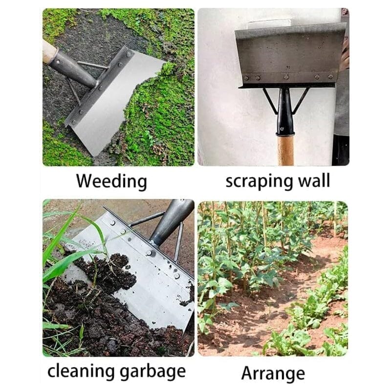Ergonomic garden shovel & weed remover made from high-quality stainless steel.