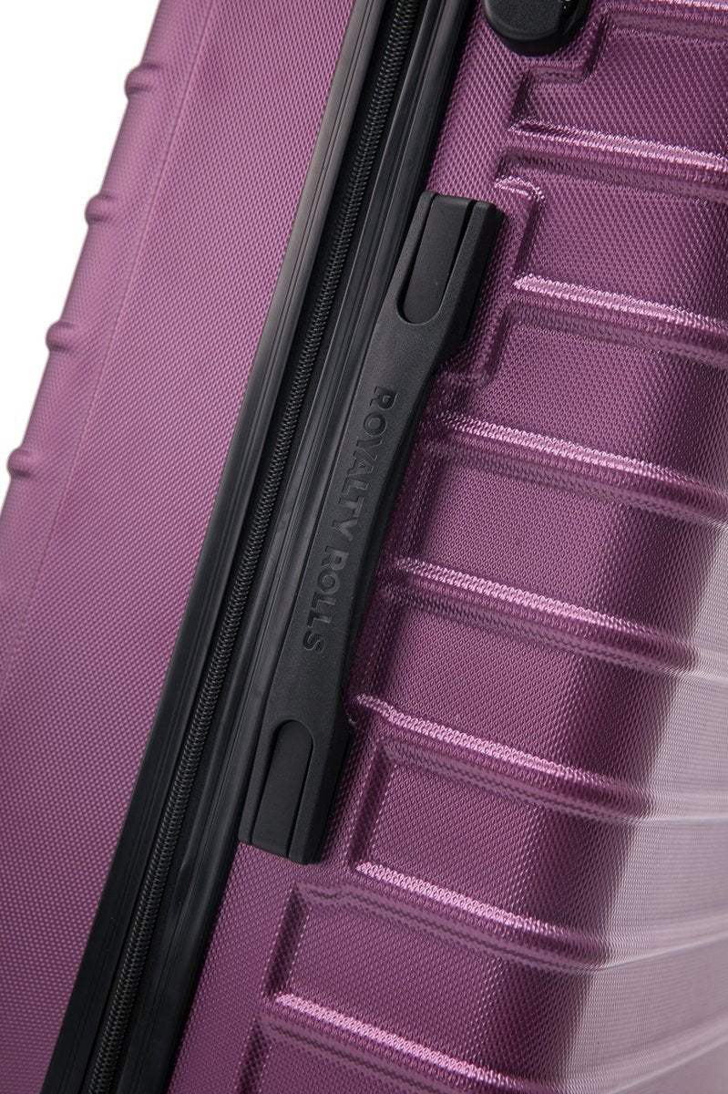 Modern purple 2-piece hardside luggage set featuring spinner wheels for sleek, stress-free travel.