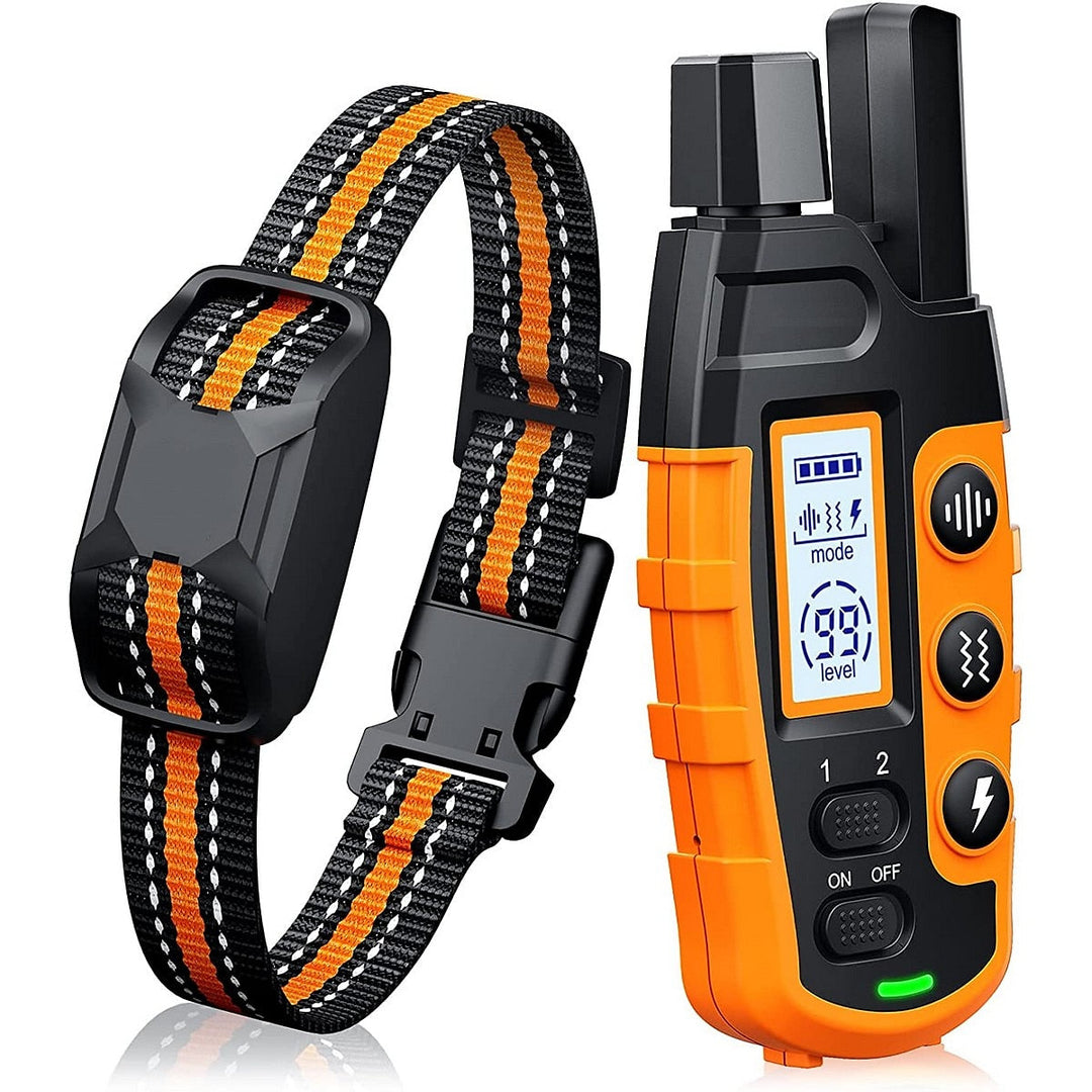 Waterproof dog training collar for long-range remote obedience & behavior correction. Durable pet gear.