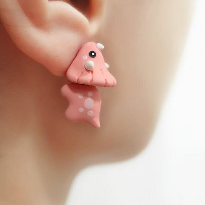 Playful animal teeth stud earrings for women, a fun metal jewelry gift idea