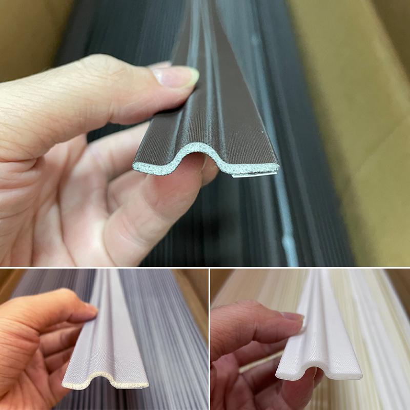 Clear image of black self-adhesive universal weatherstrip, gap filler for doors and windows
