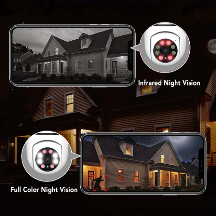 Wireless surveillance camera disguised as a light bulb, 360-degree pan/tilt