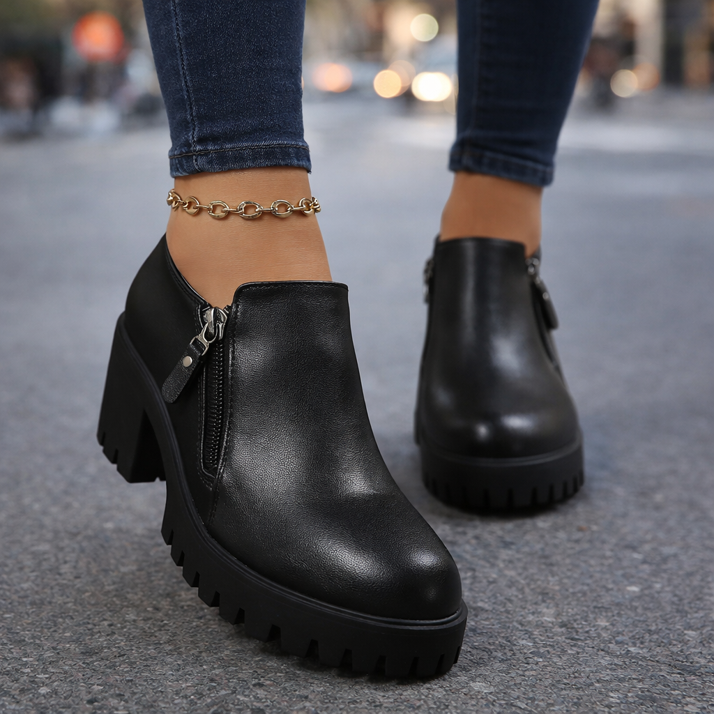 Versatile women's block heel leather shoes, perfect for any occasion