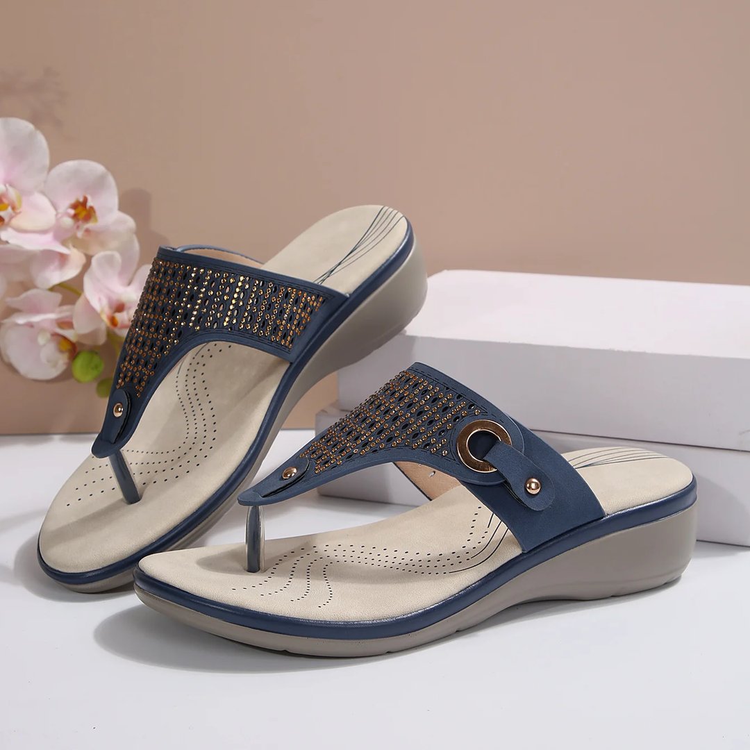 White women's comfort sandals, orthopedic design with soft sole for summer