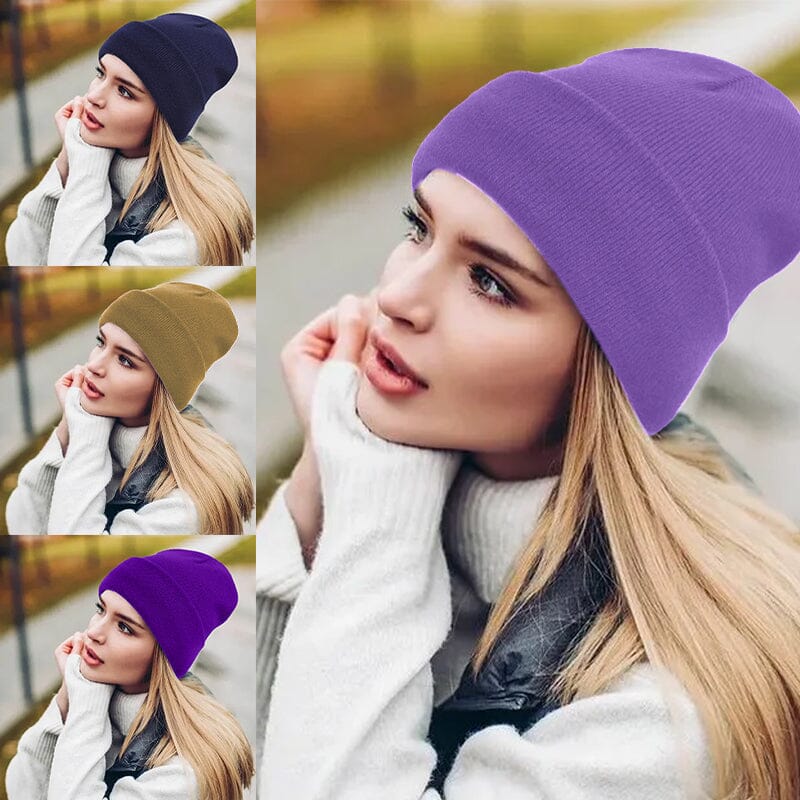 Black woman wearing a satin-lined beanie, showcasing its stylish and protective design