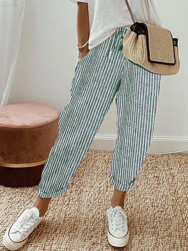 Stylish women's breathable comfort pants in a relaxed fit, featuring moisture-wicking fabric for versatile daily wear.