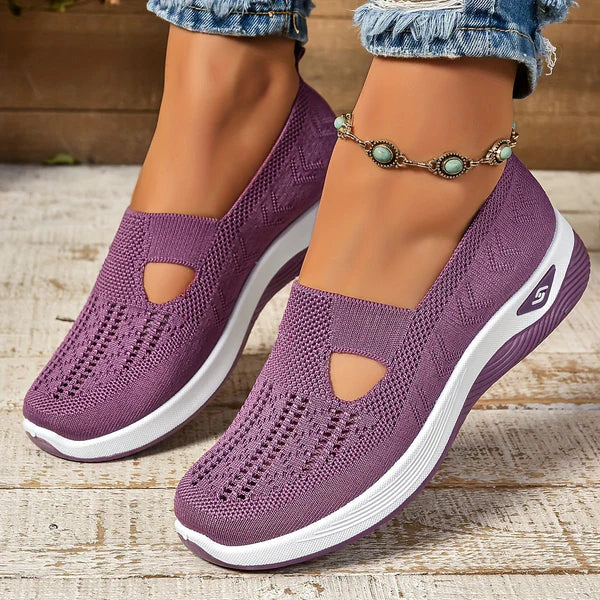 Comfortable women's breathable slip-on walking sneakers, designed for active lifestyles