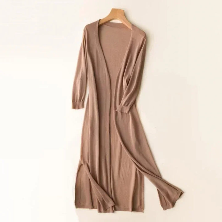 Stylish women's open front cardigan, longline and relaxed fit, a great all-season layering essential.