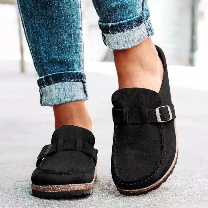 Classic women's suede slip-on shoes, designed for orthopedic comfort & support.
