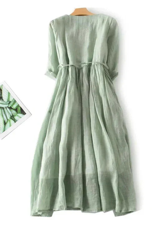 Light & comfortable women's summer sundress in a chic, flowy design. Ideal for beach, vacation, or casual wear.