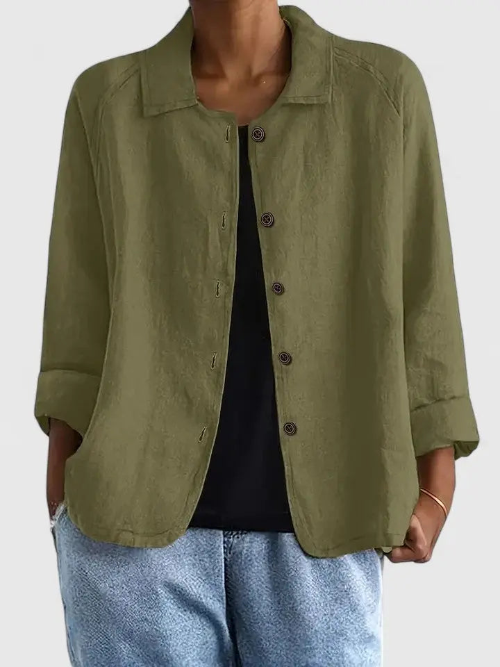 Everyday women's light top, offering versatile style and comfort for spring & fall seasons.