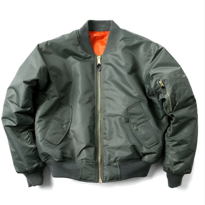Women's classic rib-knit bomber jacket, perfect for versatile everyday casual wear in fall & spring.