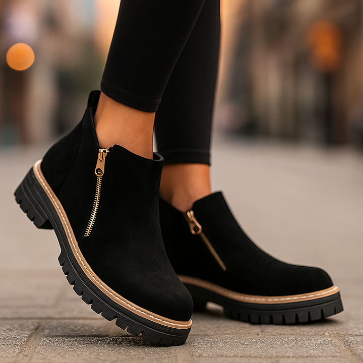 Orthopedic women's platform ankle boots, shock absorbing footwear for all-day comfort