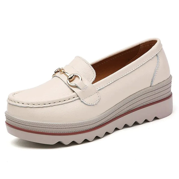 Women's casual black platform loafers, offering superior comfort and a chic look