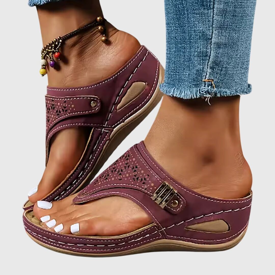 Women's comfortable platform ankle strap sandals. Essential chic summer footwear with an open toe.