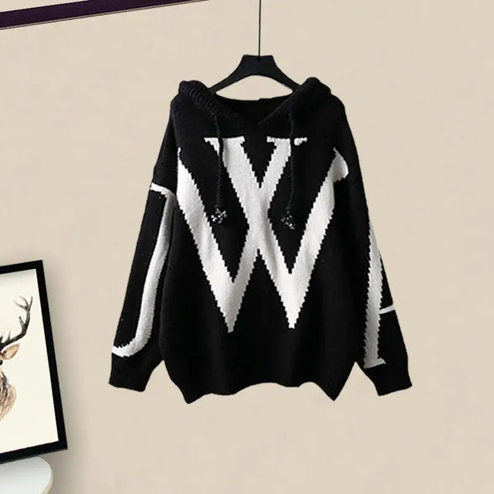 Women's loungewear set: knit sweater and comfortable wide-leg pants for ultimate coziness.