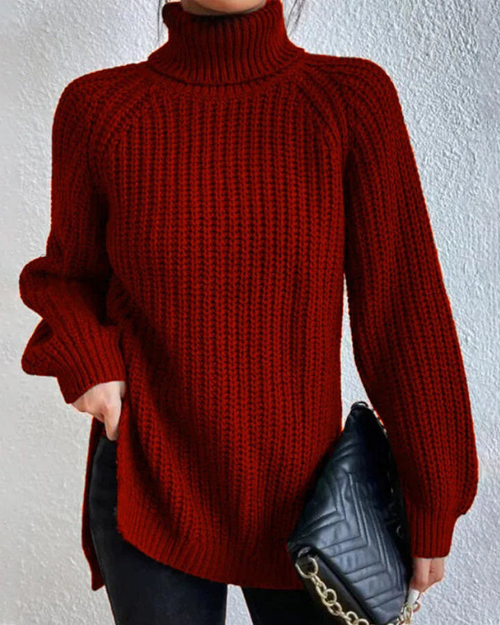 Women's warm pullover sweater with a ribbed knit pattern, designed for ultimate winter comfort.