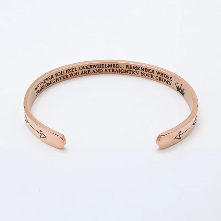 Fashionable women's crown engraved cuff bracelet, stainless steel, a meaningful and inspiring gift